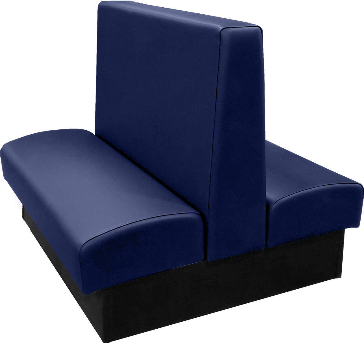 Ambrose vinyl-upholstered double restaurant booth navy vinyl