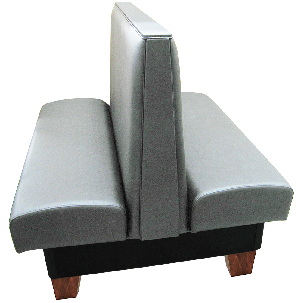 Canton vinyl/upholstered restaurant booth gray vinyl with wooden legs