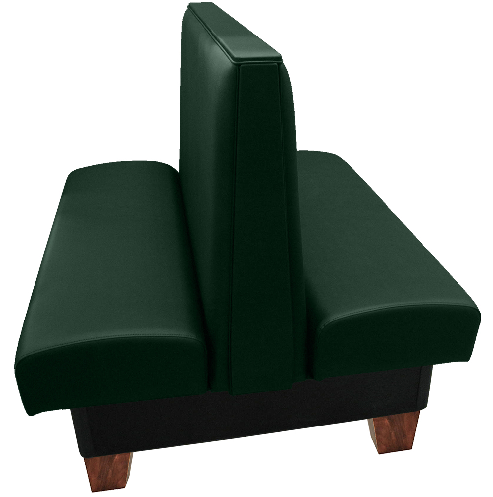 Canton vinyl/upholstered restaurant booth hunter green vinyl with wooden legs
