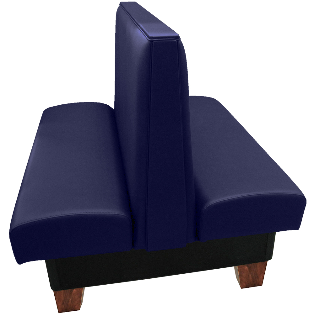 Canton vinyl/upholstered restaurant booth navy vinyl with wooden legs