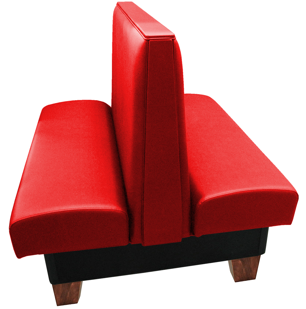 Canton vinyl/upholstered restaurant booth red vinyl with wooden legs