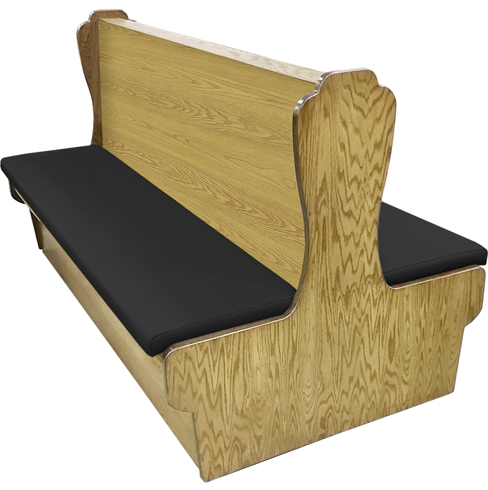 Durango Wood Restaurant Booth Natural Clear Coat Stain Black Vinyl VSWB