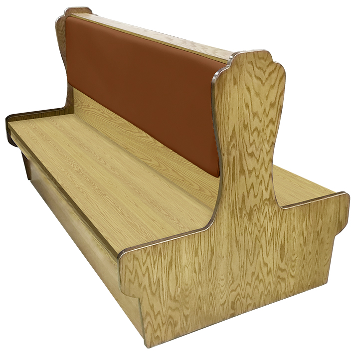 Durango Wood Restaurant Booth Natural Clear Coat Stain Chestnut Vinyl WSUB