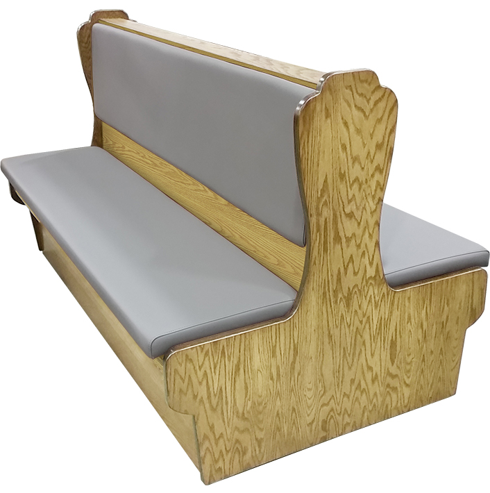 Durango Wood Restaurant Booth Natural Clear Coat Stain Gray Vinyl VSUB