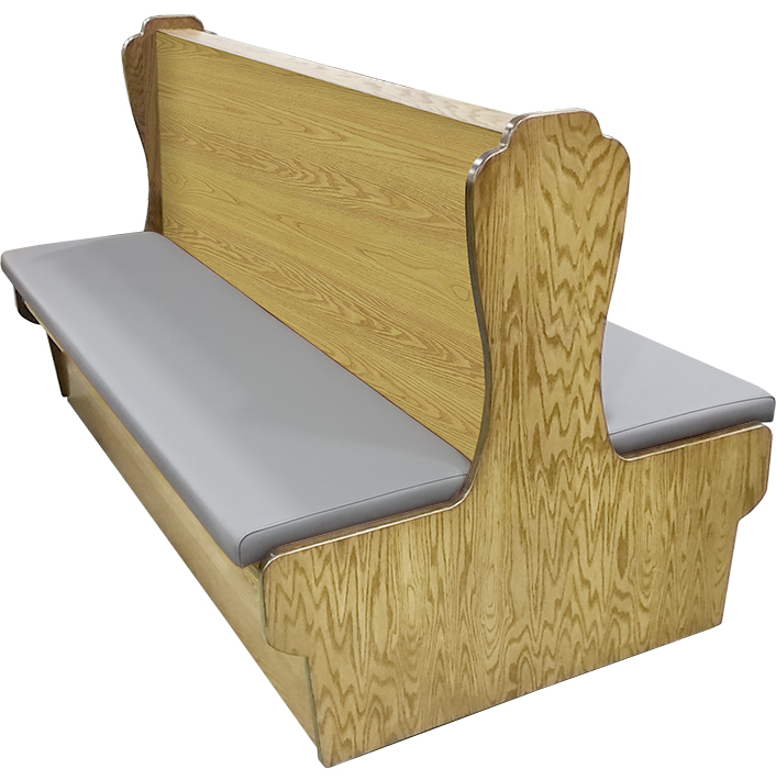 Durango Wood Restaurant Booth Natural Clear Coat Stain Gray Vinyl VSWB