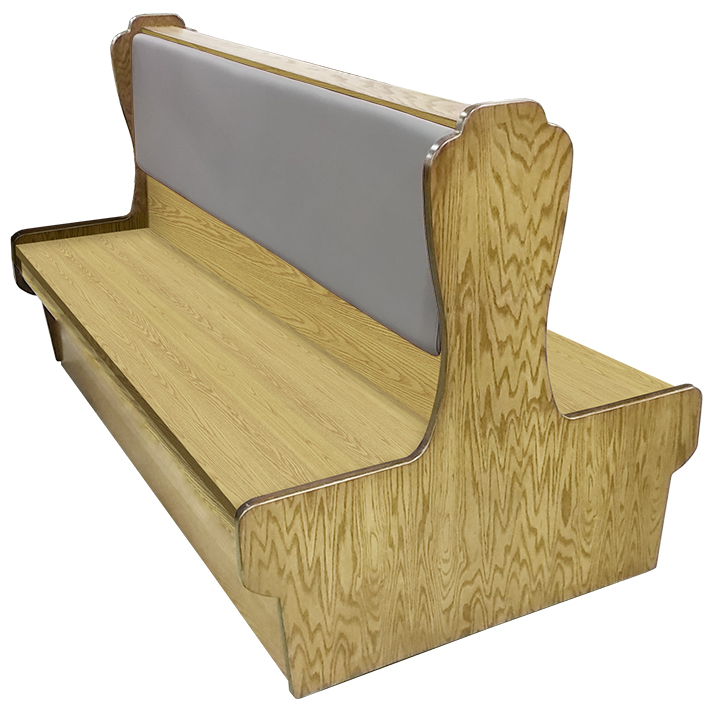 Durango Wood Restaurant Booth Natural Clear Coat Stain Gray Vinyl WSUB