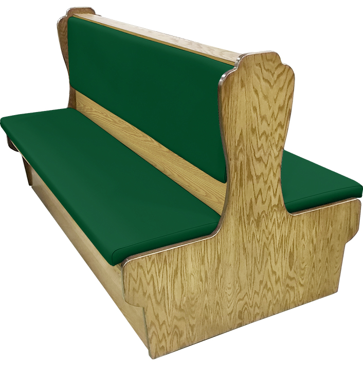 Durango Wood Restaurant Booth Natural Clear Coat Stain Hunter Green Vinyl VSUB