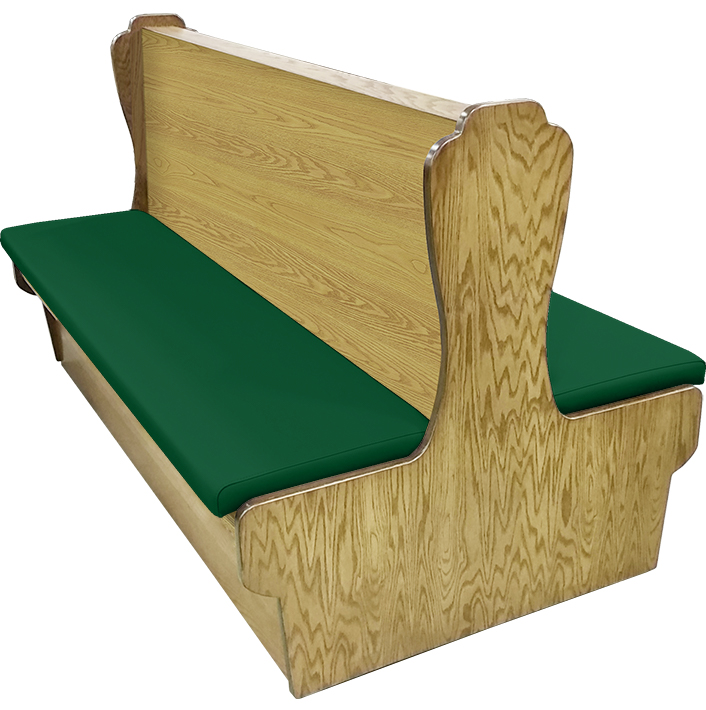Durango Wood Restaurant Booth Natural Clear Coat Stain Hunter Green Vinyl VSWB