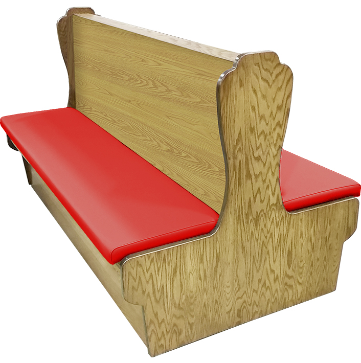 Durango Wood Restaurant Booth Natural Clear Coat Stain Red Vinyl VSWB