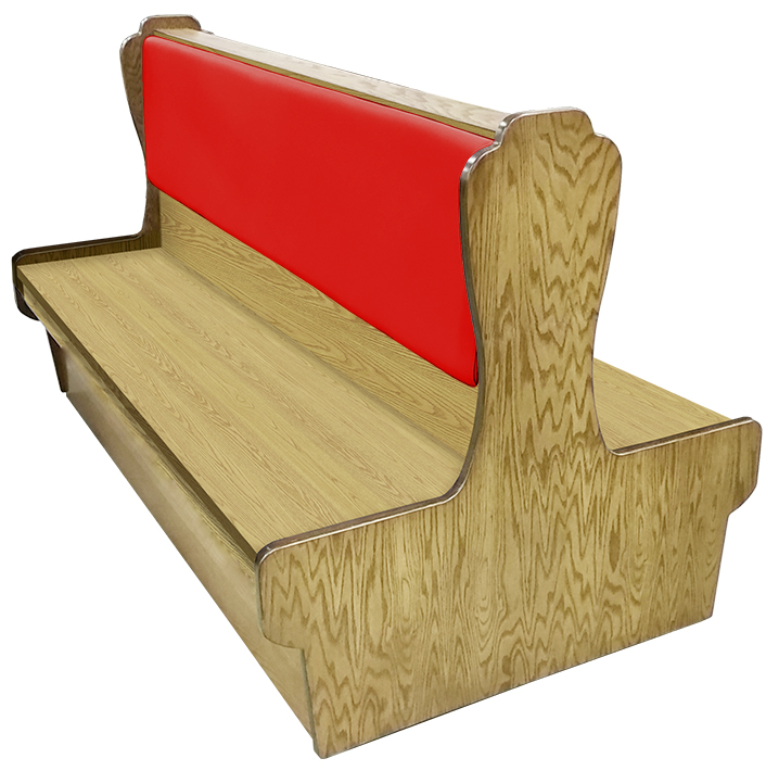 Durango Wood Restaurant Booth Natural Clear Coat Stain Red Vinyl WSUB