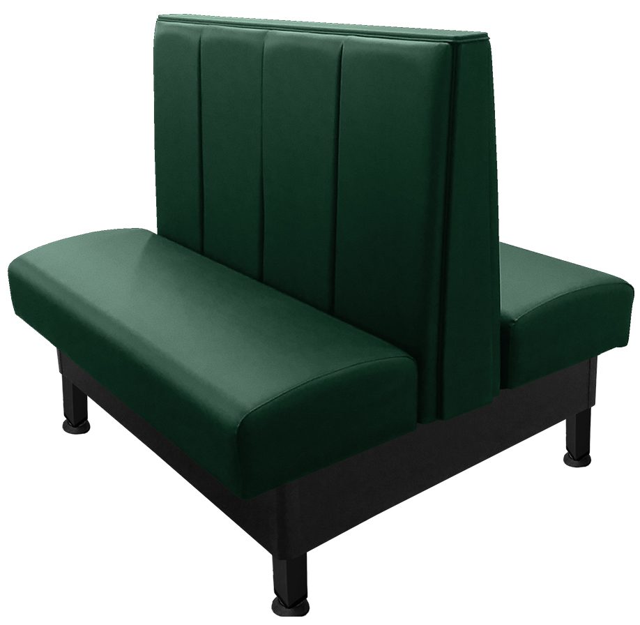 Farley vinyl/upholstered restaurant booth with 4" black metal legs and hunter green vinyl