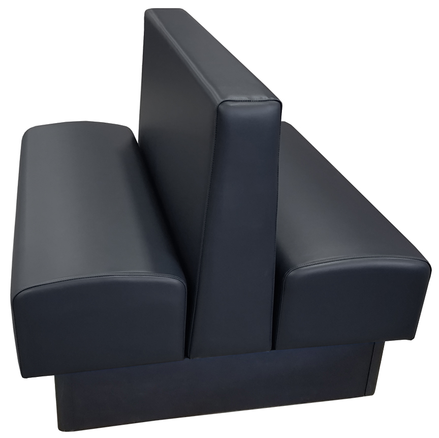 Wartburg vinyl/upholstered restaurant booth with extra thick seat and black vinyl