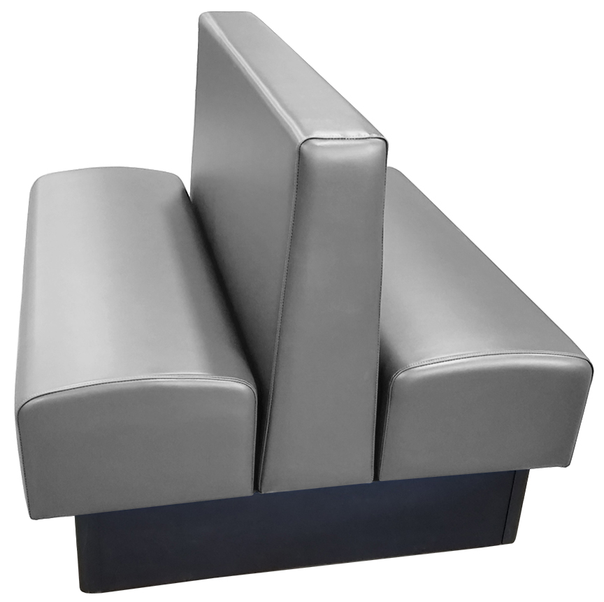 Wartburg vinyl/upholstered restaurant booth with extra thick seat and gray vinyl