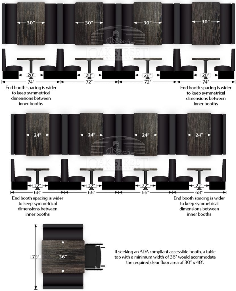 Oak Street Recommended Booth Layouts