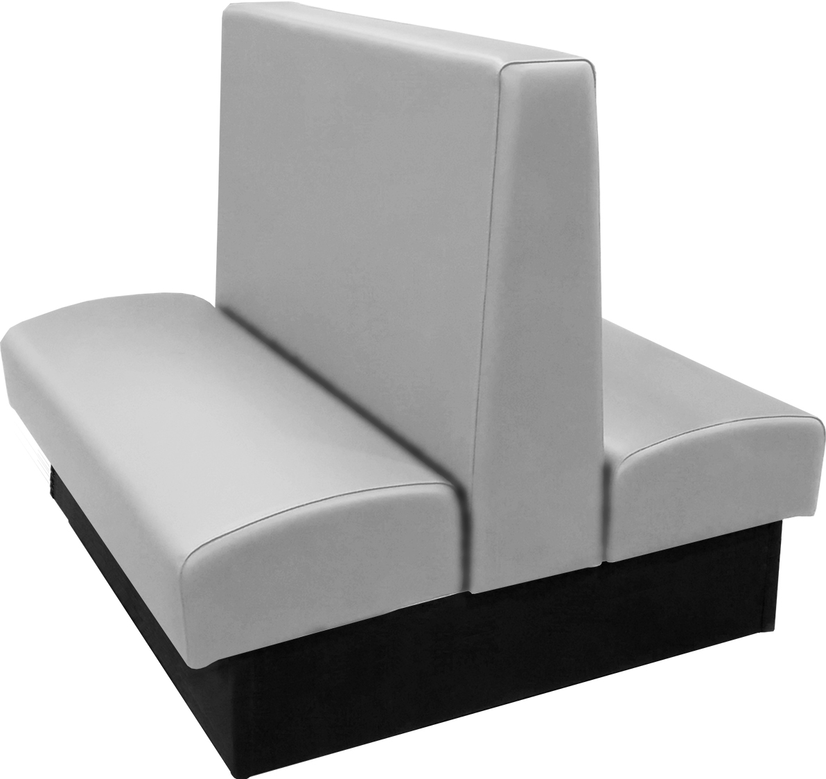 Ambrose vinyl-upholstered double restaurant booth gray vinyl