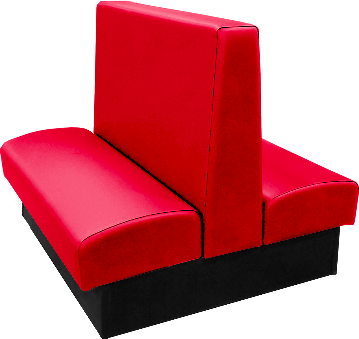 Ambrose vinyl-upholstered double restaurant booth red vinyl