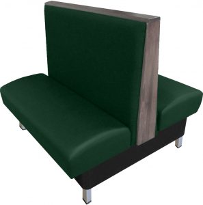 Anamosa vinyl upholstered double booth hunter green vinyl dove gray top end cap web