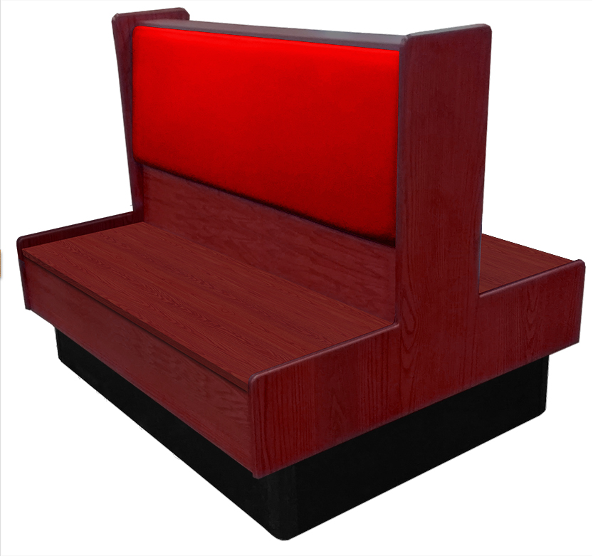 Aristocrat restaurant booth mahogany finish red vinyl WSUB