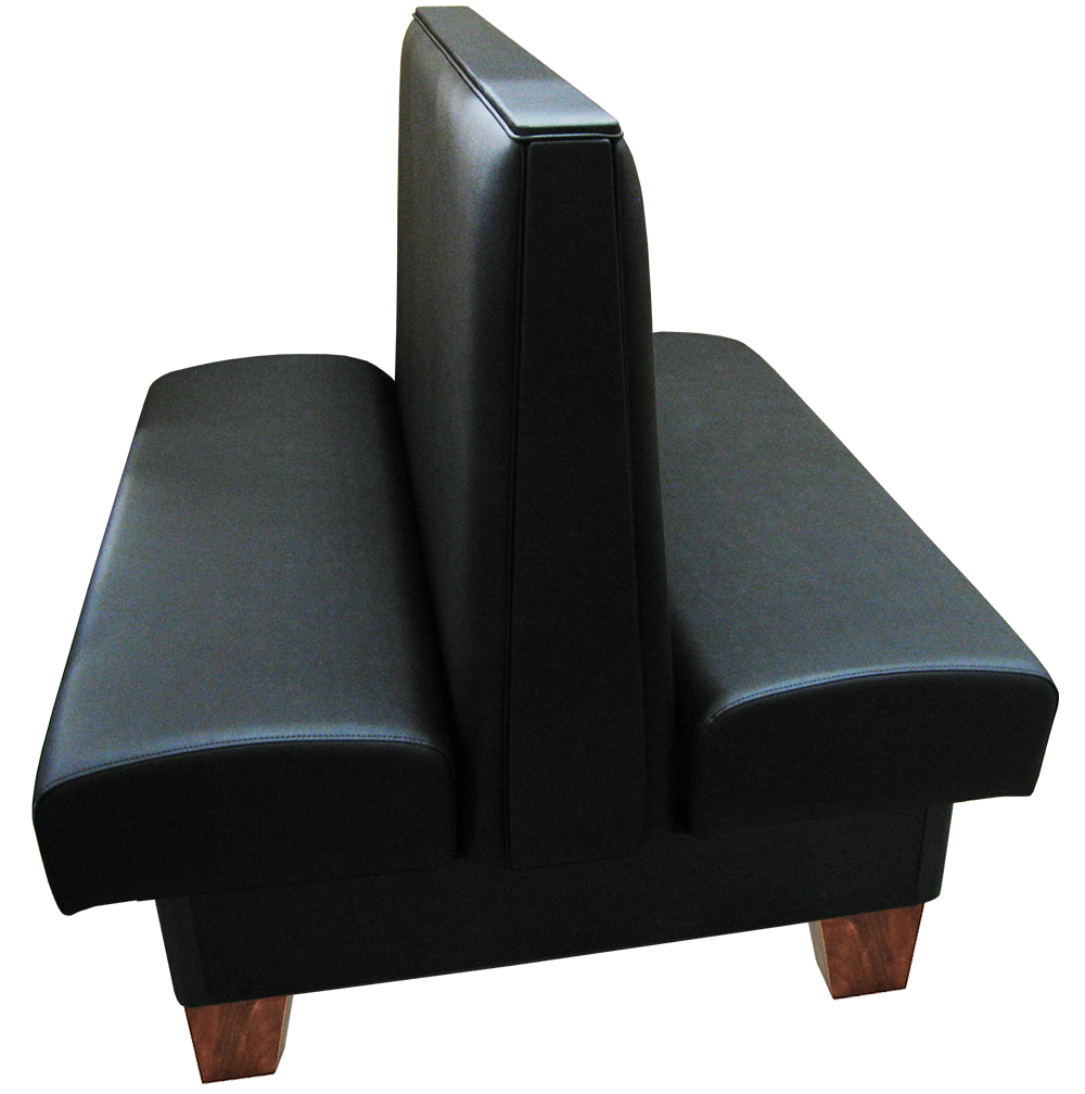 Canton vinyl/upholstered restaurant booth black vinyl with wooden legs