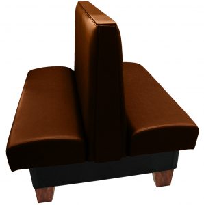 Canton vinyl/upholstered restaurant booth chestnut vinyl with wooden legs