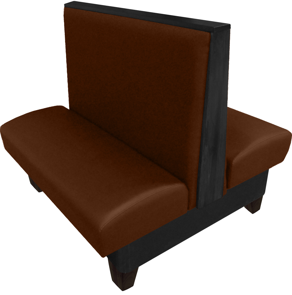 Ellsworth vinyl-upholstered double booth chestnut vinyl black top-end cap and legs web