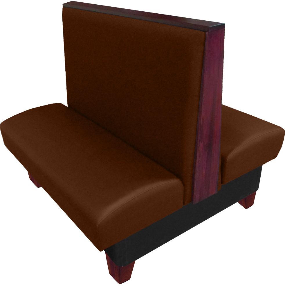 Ellsworth vinyl-upholstered double booth chestnut vinyl mahogany top-end cap and legs