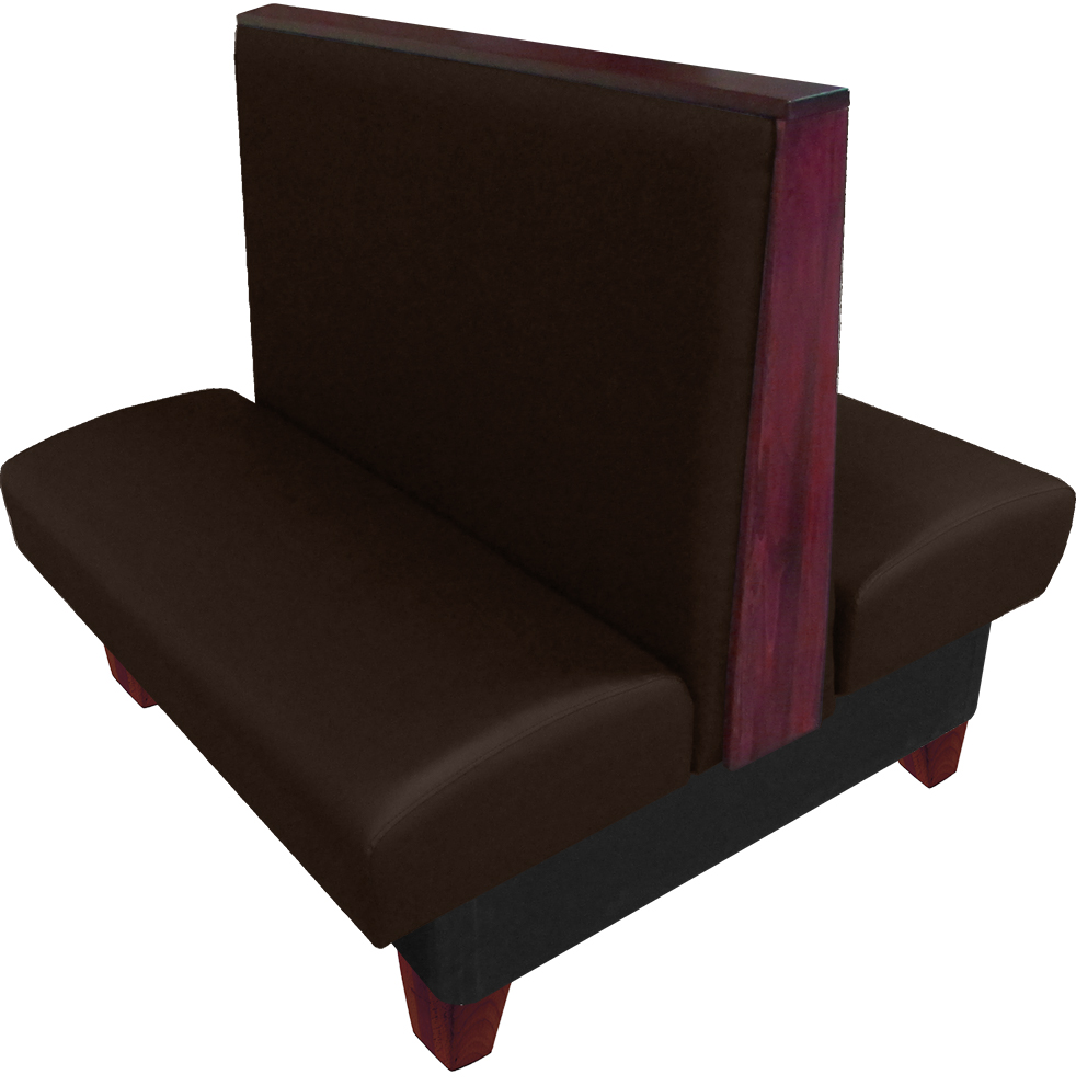 Ellsworth vinyl-upholstered double booth espresso vinyl mahogany top-end cap and legs web