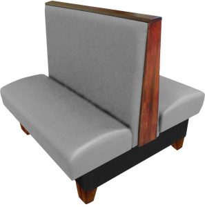 Ellsworth vinyl upholstered double booth gray vinyl autumn haze top end cap and legs web