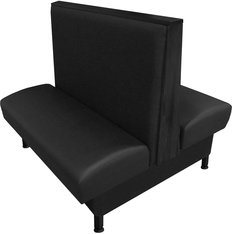 Martelle vinyl-upholstered double booth black vinyl black stain top-end cap web