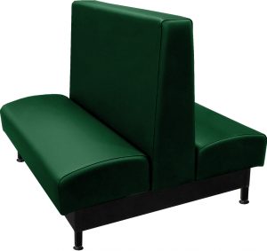 Morley vinyl upholstered double booth hunter green vinyl web