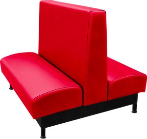 Morley vinyl upholstered double booth red vinyl web