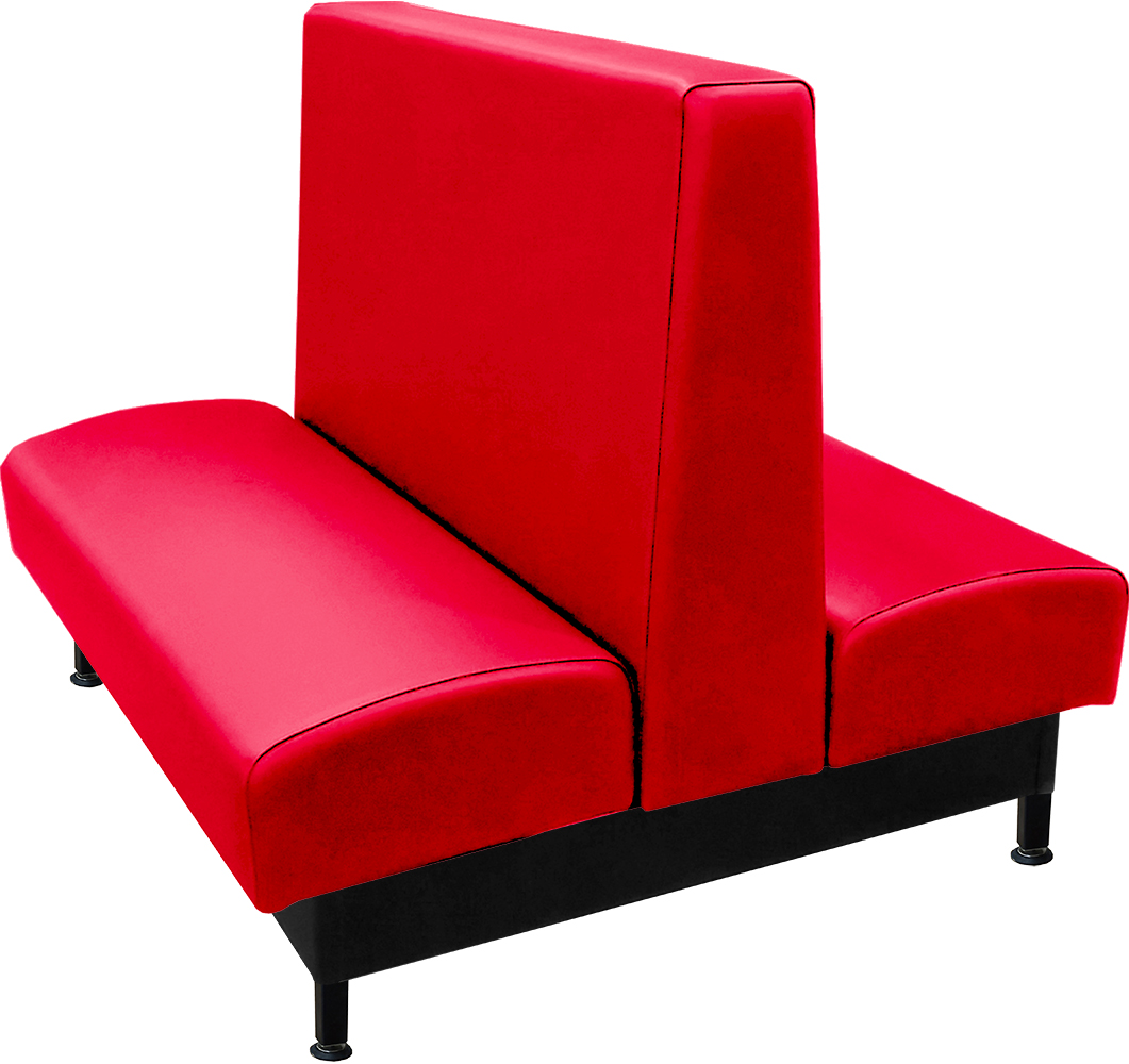 Morley vinyl-upholstered double booth red vinyl web