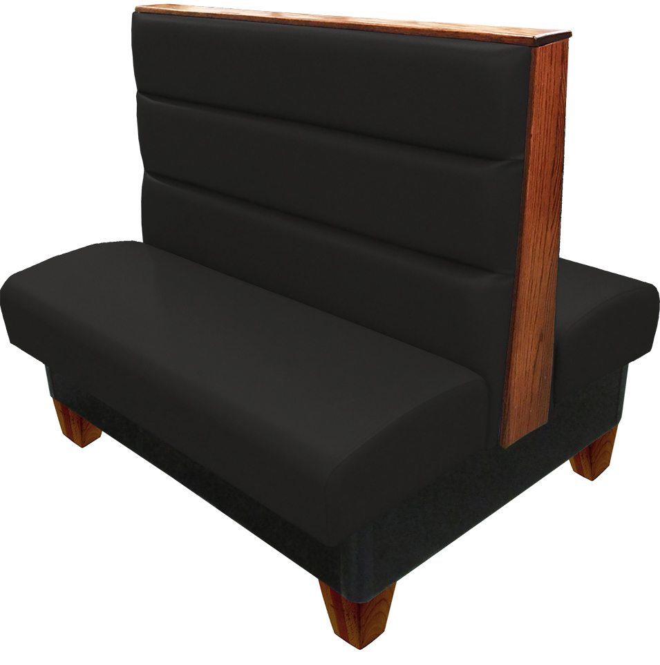 Palo vinyl-upholstered booth black vinyl seat-back autumn haze wood legs and top-end cap web