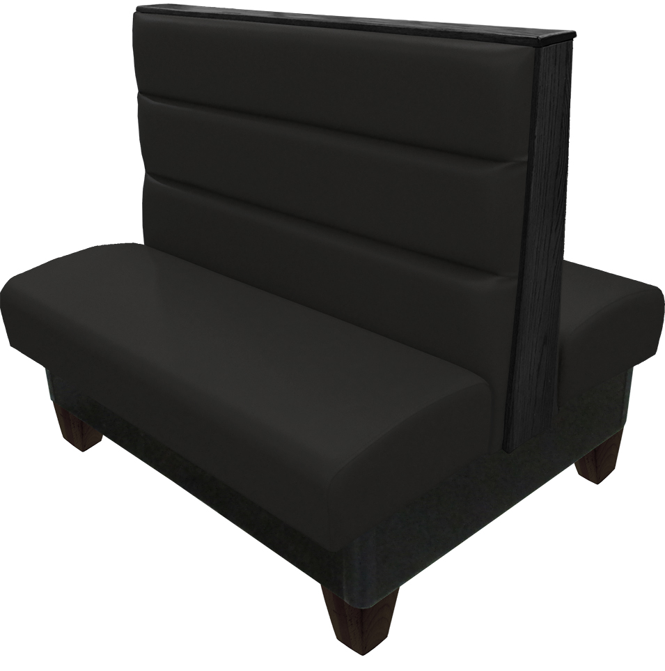 Palo vinyl-upholstered booth black vinyl seat-back black wood legs and top-end cap web