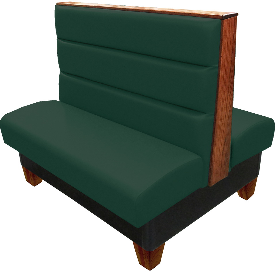 Palo vinyl-upholstered booth hunter green vinyl seat-back autumn haze wood legs and top-end cap web