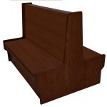 Shepard wood restaurant booth with American walnut stain seat & back