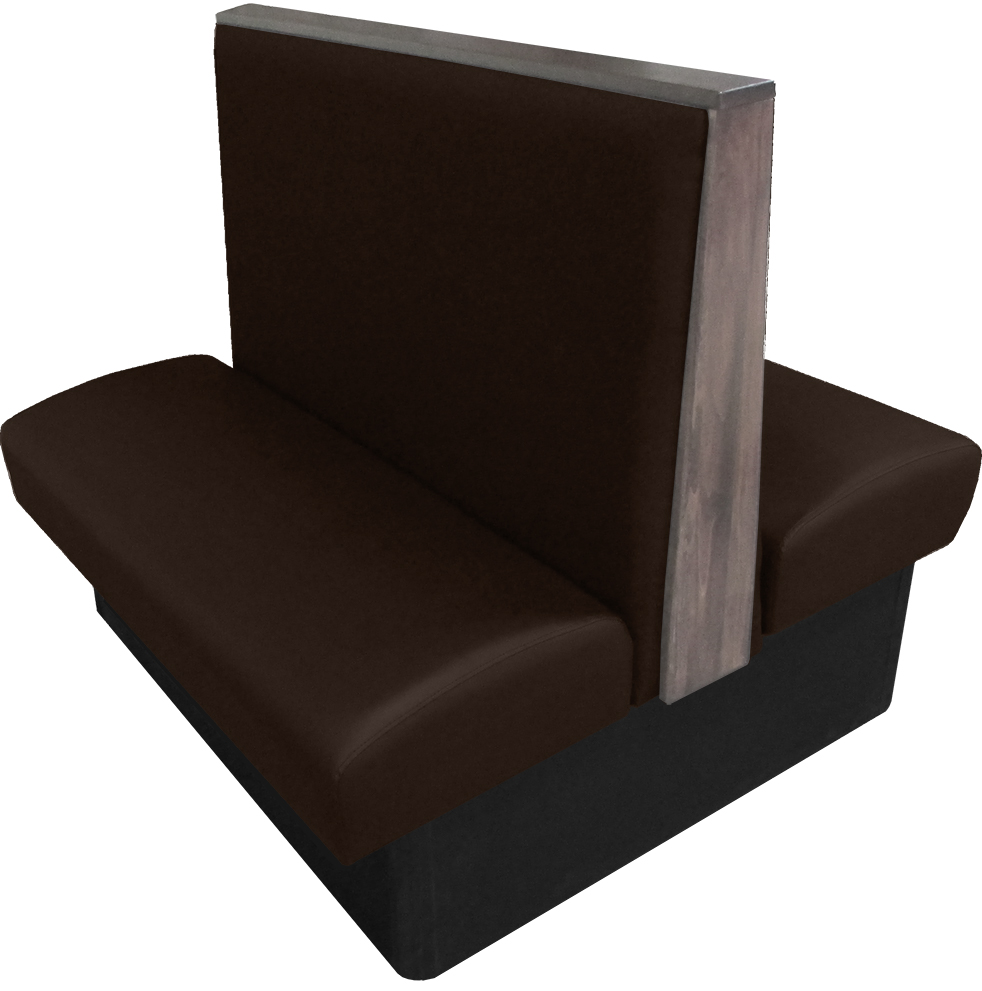 Simpson vinyl-upholstered double booth espresso vinyl dove gray stain top-end cap
