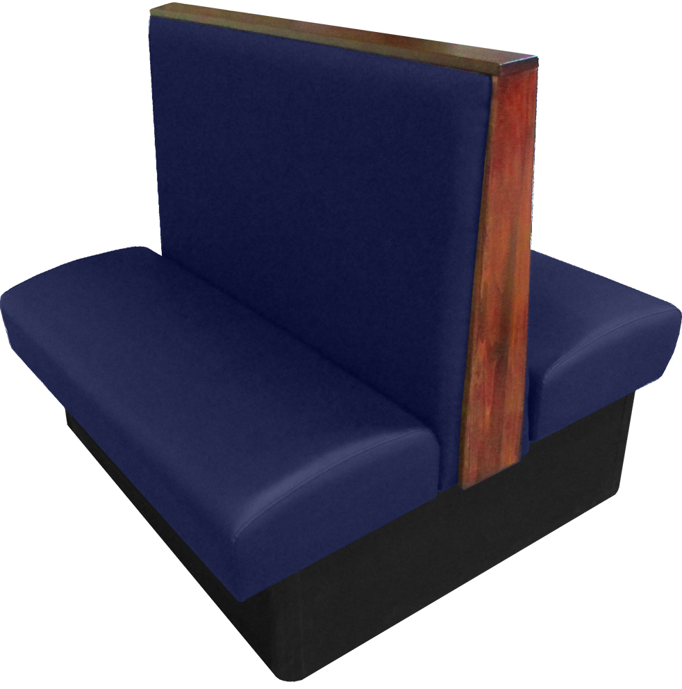 Simpson vinyl-upholstered double booth navy vinyl autumn haze stain top-end cap web