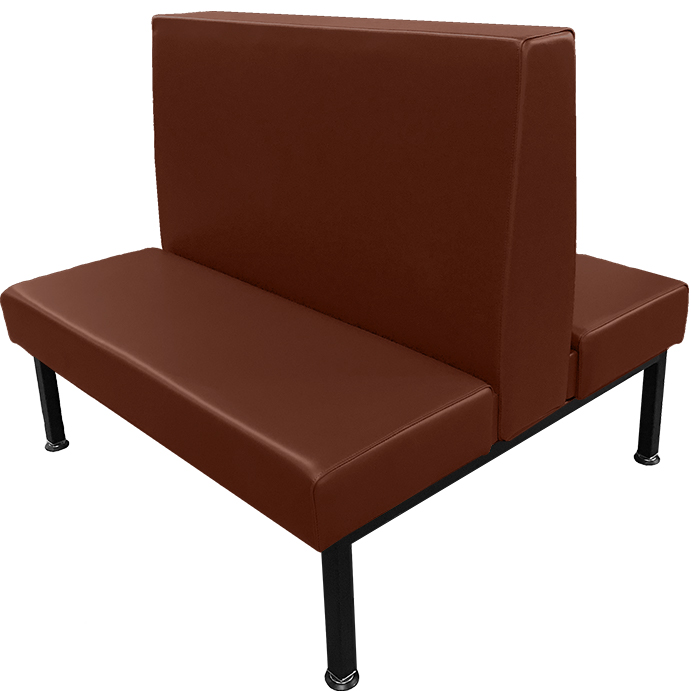 Union Station Restaurant Booth with Chestnut Vinyl Seat-Back and Black Steel Frame