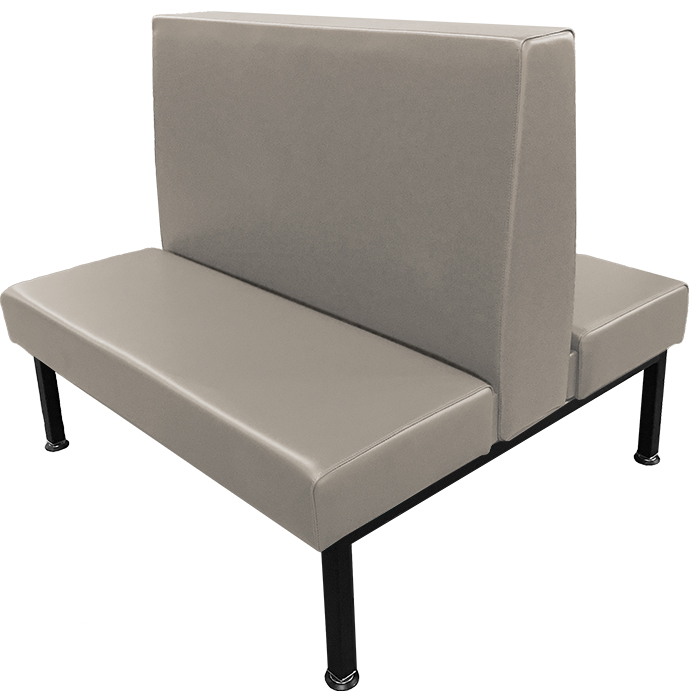 Union Station Double Booth with Gray Vinyl Seat-Back and Black Steel Frame web