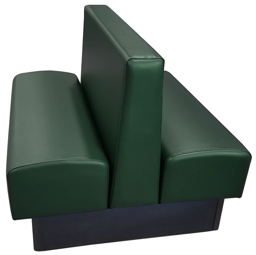 Wartburg vinyl/upholstered restaurant booth with extra thick seat and hunter green vinyl