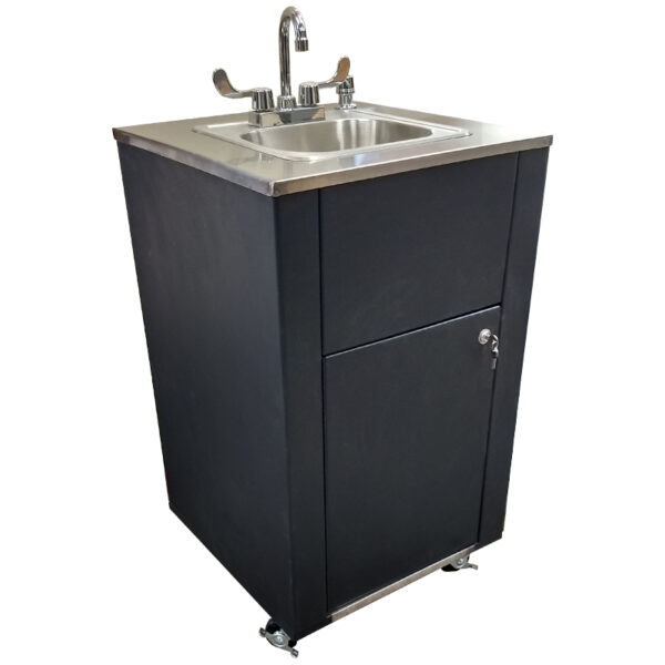 Portable washing station sink station angled face on