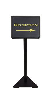 Multi Purpose Mounting Stand and hotel reception sign steel triangle base and 2in tube web