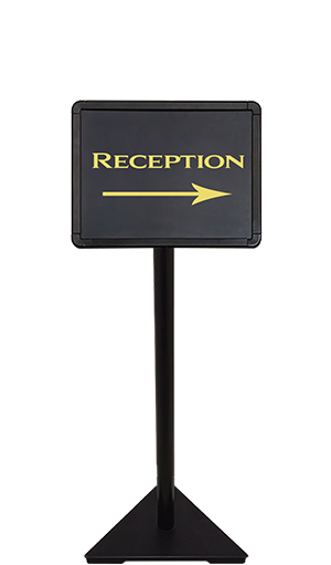 Multi-Purpose Mounting Stand and hotel reception sign steel triangle base and 2in tube