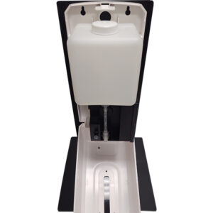 Automatic Sanitizer Dispenser with Table Top Stand front angle open 600x600 1