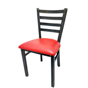 CM 234R RED Rustic Ladderback Metal Frame Chair with Red vinyl seat