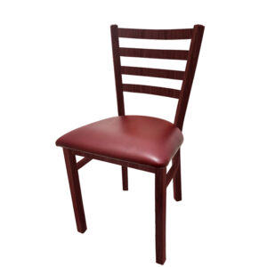 CM 234W MH WINE Metalwood Ladderback Metal Frame Chair in Mahogany finish with Wine vinyl seat
