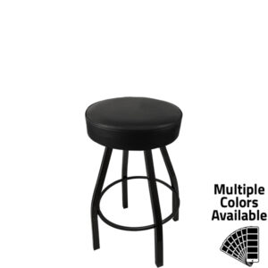 SL0137 BLK XL Button Top in Black Vinyl with Counter Height Black PC Metal Swivel Frame