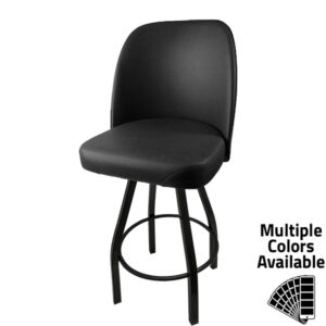 SL1136 BLK Standard Bucket in Black Vinyl with Counter Height Black Powder Coat Metal Swivel Frame