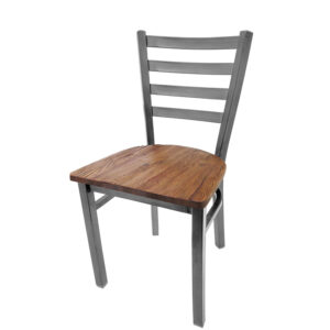 SL135C RW Clear Coat Plain Weld Ladderback Chair with Reclaimed wood seat